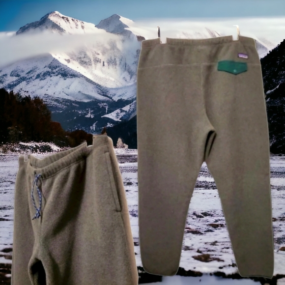 Excellent Patagonia Gray Synchilla Snap-T Fleece Jogger Loungewear Pants 2015 XL